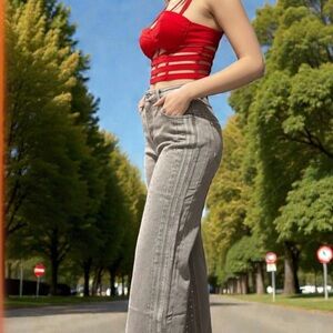 Chic Gray Flare Women's Jeans